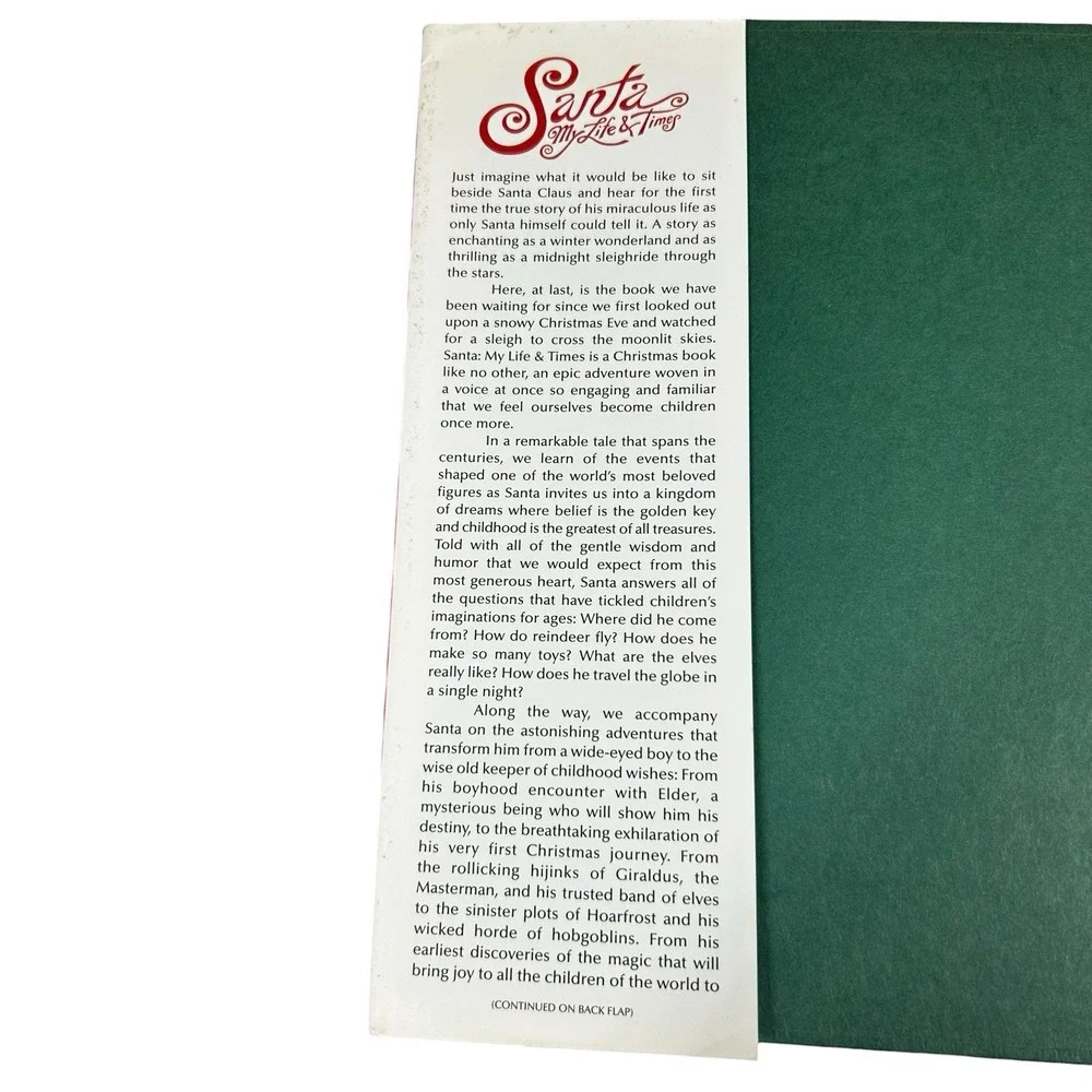 Vtg Santa My Life and Times An Autobiography by Jared Green Hardcover 1st Ed '98